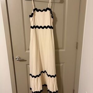 Elegant Cream and Black Women's Dress